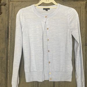 J. Crew Baby Blue Gold Button Sweater Cardigan